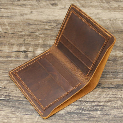 Billetera de Cuero Crazy Horse Estilo Retro Europeo Americano para Hombre - Image 8