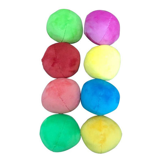 Colorful pet cat and dog toys, round balls with cartoon faces, packaged in a clear drawstring bag with cactus print. - Image 9