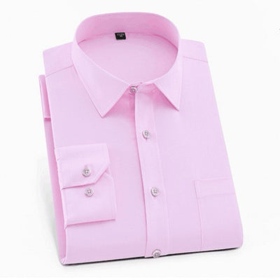 Camisa Formal Stretch Talla Grande para Hombre - Sin Planchado, Manga Larga - Image 7