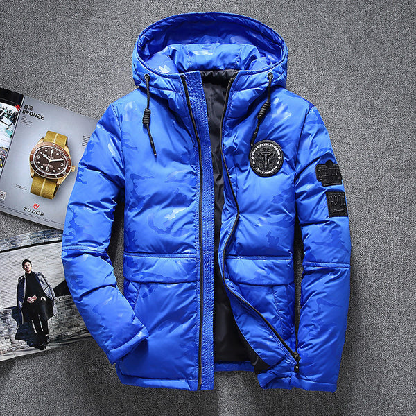 Chaqueta de Plumón Camuflada Impermeable Slim Fit para Hombre