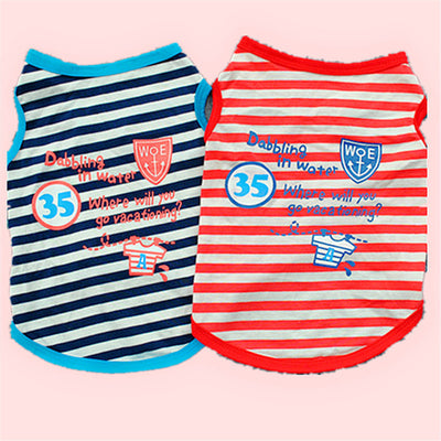 Playera de Algodón a Rayas Transpirable para Perros - Image 4