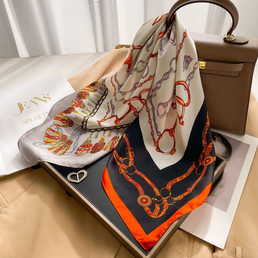 Pañuelo de Seda Estilo Coreano Cuadrado Pequeño para Mujer - Image 21