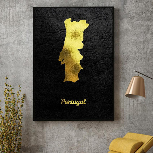 Cuadro Mapa de Portugal en Dorado - Lienzo Decorativo para Sala de Estar - Image 6
