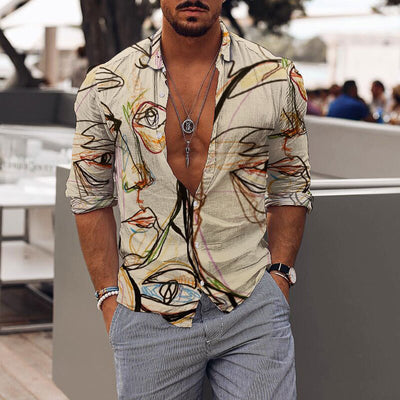Camisa de Hombre Estampado Floral Romántico para Festividades - Image 9