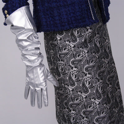 Guantes Largos de Cuero Charol con Mangas Abullonadas 50cm - Image 31