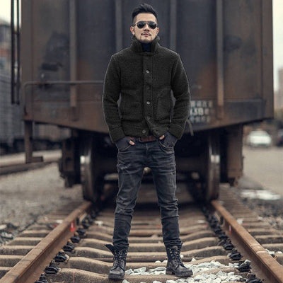 Chaqueta de Hombre Gruesa Cordero Térmico Corta - Image 4