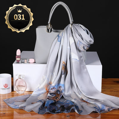 Chal Otoño Invierno Mujer Satén Liso Crepe Elegante - Image 2