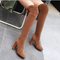 Botas Altas de Tacón Grueso para Mujer con Caña Elástica
