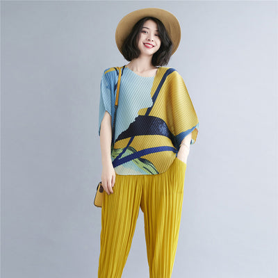 Blusa Corta de Gasa Plisada Irregular para Mujer - Image 14