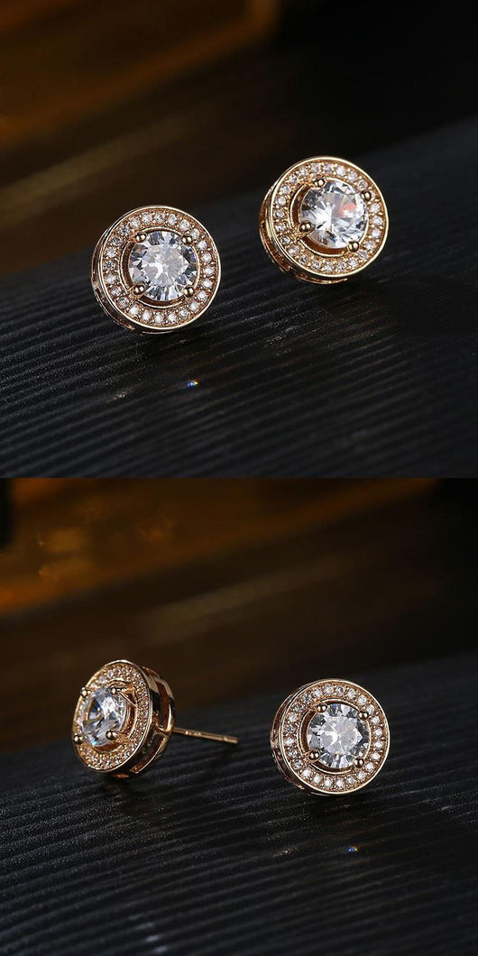 Aretes Hombre Circonita Diamante Completo Cielo Estrellado Redondos - Image 10