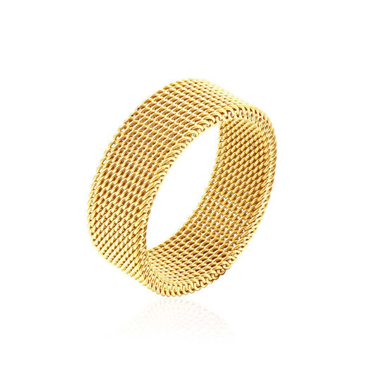 Anillo de Malla Acero Inoxidable Dorado y Negro - Image 4