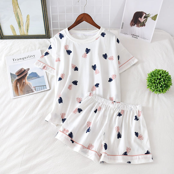 Pijama Corto de Algodón para Mujer - Comodidad de Verano