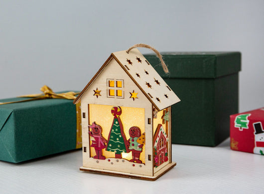 Cabaña Navideña Luminosa de Madera con Decoraciones Coloridas - Image 11