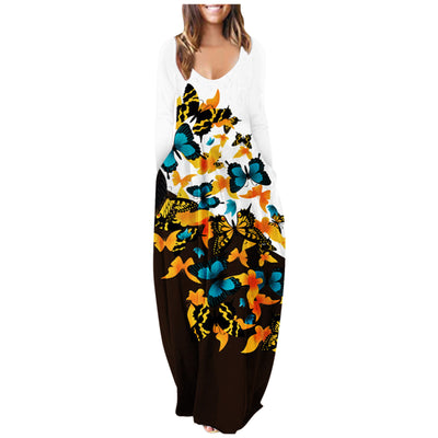 Vestido Largo Estampado Talla Grande con Mangas Largas - Image 5