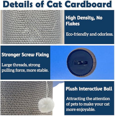 Rascador de Esquina para Gatos - Tabla Cardboard Vertical con Pelota Colgante - Image 14