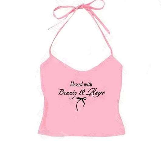 Top Halter con Estampado de Moño y Tirantes Finos - Image 11