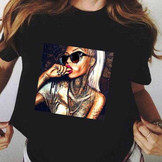 Camiseta Negra Talla Grande para Mujer - Manga Corta Verano - Image 15
