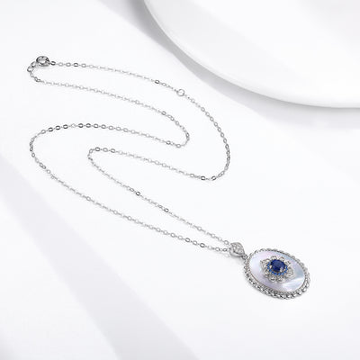 Colgante de Zafiro y Diamante en Plata 925 - Collar para Bodas y Fiestas - Image 3