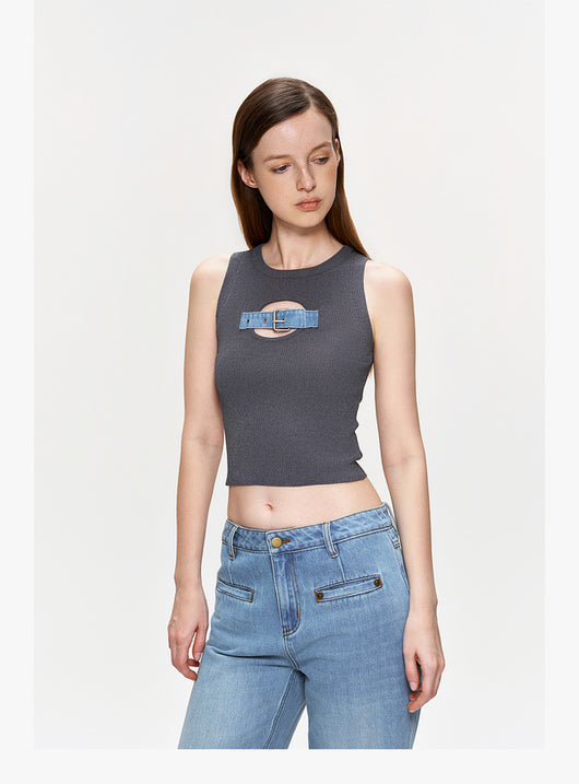 Chaleco Tejido con Lentejuelas y Botones de Jeans - Image 13