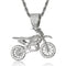 Hip Hop Full Zircon Dorado Motorcycle Necklace Pendant Plateado with chain