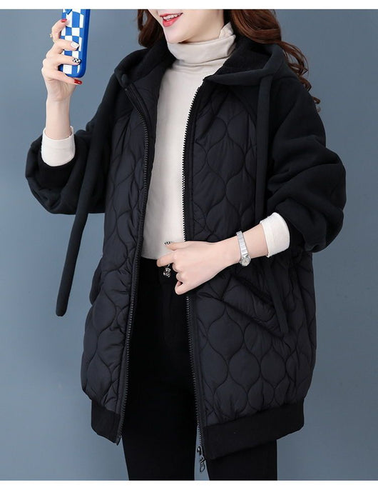 Abrigo Acolchado con Capucha - Chaqueta de Algodón Gruesa y Suelta para Mujer - Image 11