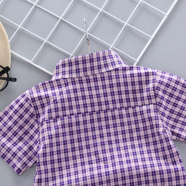 Camisa con Bordado de Cuadros