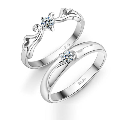 Anillo de Plata para Parejas - Alianza de Compromiso Unisex