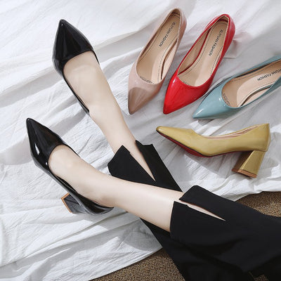 Tacones Altos Punta Fina con Talón Grueso - Elegancia y Comodidad - Image 2
