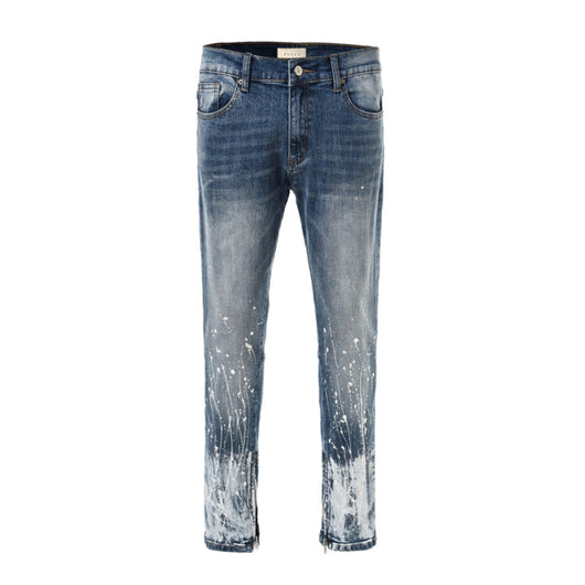 Jeans con Efecto Salpicado de Tinta - Estilo Europeo y Americano - Image 3