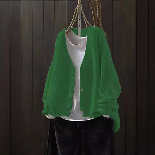 Cardigan de Punto V-Neck Casual Versátil para Otoño - Image 4