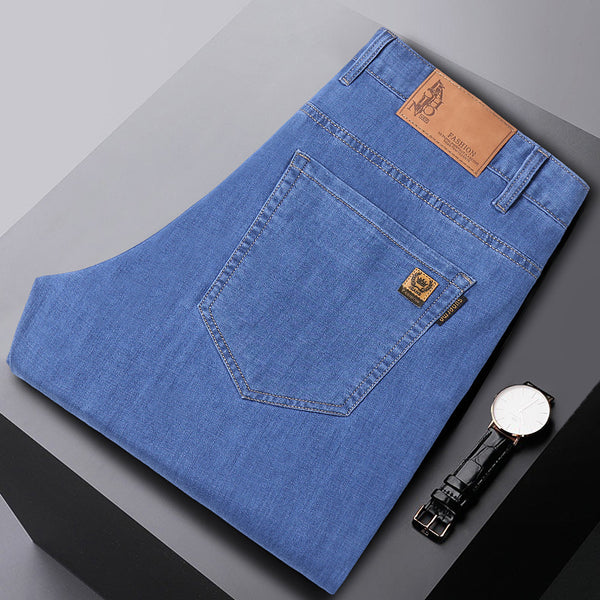 Pantalones Denim Hombre Primavera Verano Corte Recto Suelto Estilo Ejecutivo