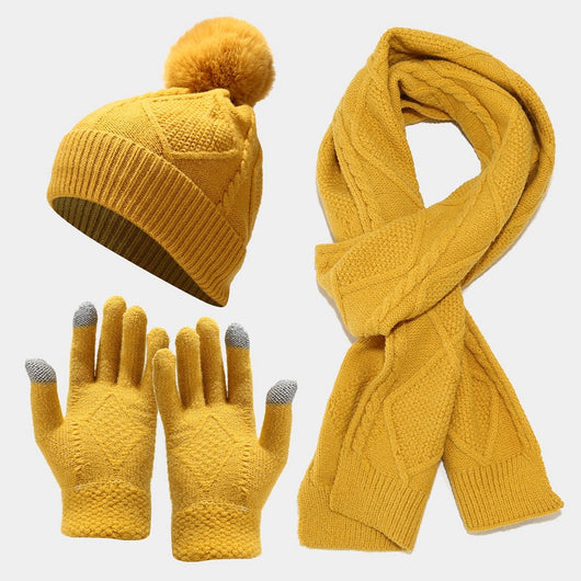 Conjunto de 3 Piezas: Gorro, Bufanda y Guantes para Otoño e Invierno - Image 2