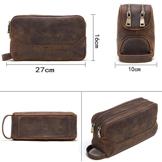Cartera de Cuero Genuino Vintage para Hombre - Primera Capa - Image 3