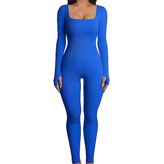 Jumpsuit Deportivo Mujer Manga Larga Cuello Cuadrado Yoga - Image 30