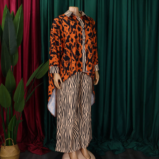 Conjunto Africano de Dos Piezas: Camisa Estampada y Pantalón Ancho - Image 10