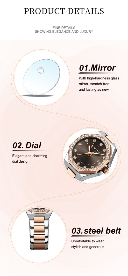 Reloj Elegante Impermeable con Cristales Decorativos - Image 10