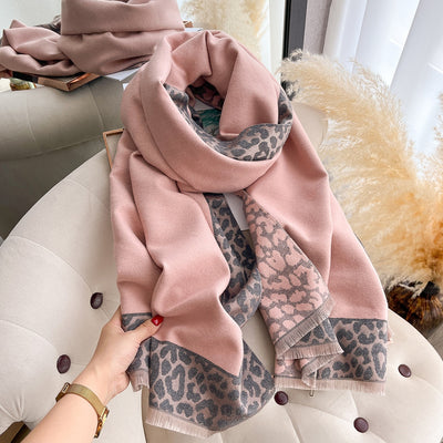 Bufanda Estampado Leopardo de Cachemira Artificial Elegante para Mujer - Image 19
