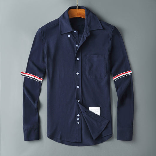 Chaqueta Camisa Tejida con Detalles de Cuentas y Bandas en Brazos