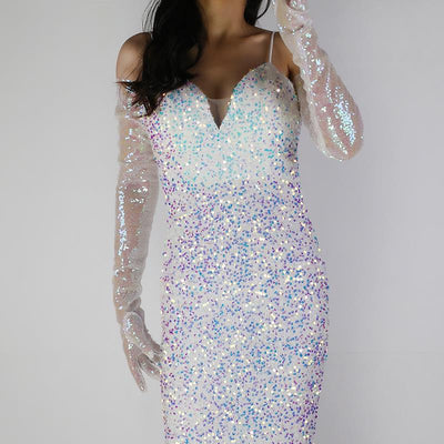Manga de Lentejuelas con Malla de Encaje Elegante - Image 12