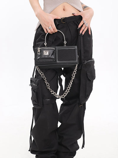 Pantalones Casuales de Cintura Alta con Bolsillos Funcionales y Pierna Ancha - Image 5