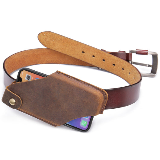 Bolso Bandolera Pequeño de Cuero Genuino con Solapa Fija - Image 10