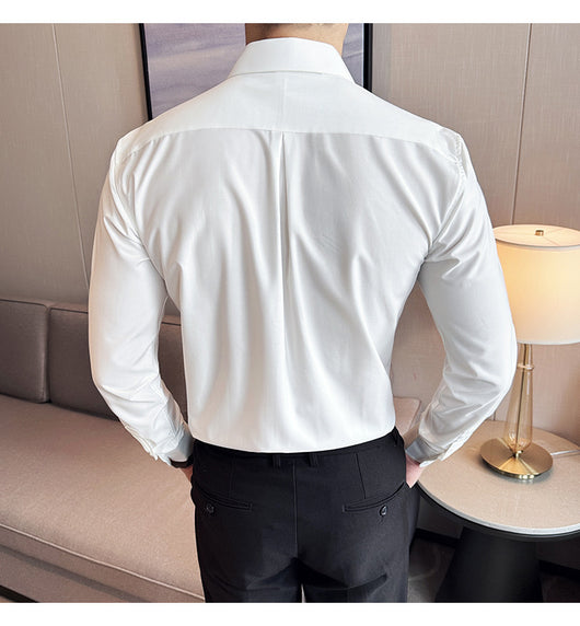 Camisa Minimalista de Manga Larga para Hombre - Estilo Versátil y Moderno - Image 15