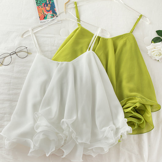 Blusa Suelta de Gasa con Volantes para Mujer - Image 11
