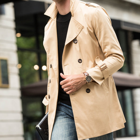 Abrigo Trinchera Casual para Hombre Largo Medio - Image 22