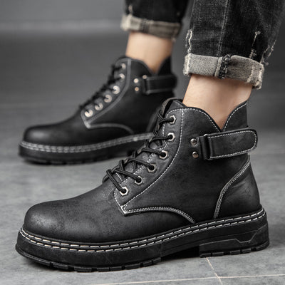 Botas de Trabajo Retro Clásicas Caña Alta Punta Redonda para Hombre - Image 9