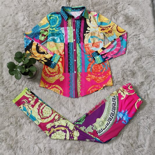 Conjunto de Dos Piezas con Estampado Digital para Mujer