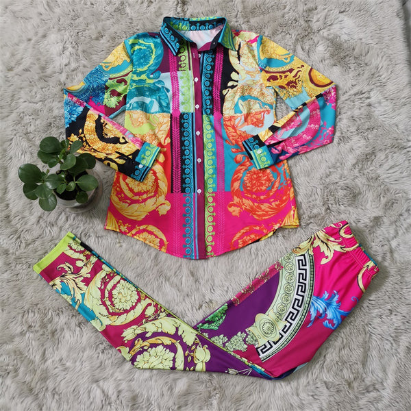 Conjunto de Dos Piezas con Estampado Digital para Mujer