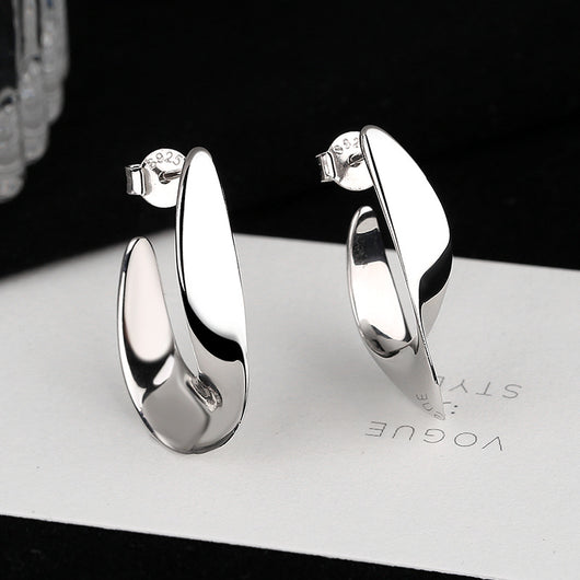 Aretes de Plata S925 Irregulares Brillantes - Diseño Europeo Moderno - Image 11