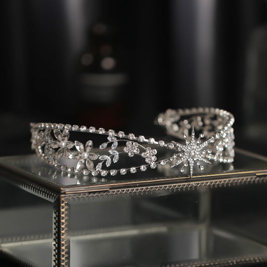 Corona Nupcial de Lujo con Circonitas y Cristales Brillantes - Image 7