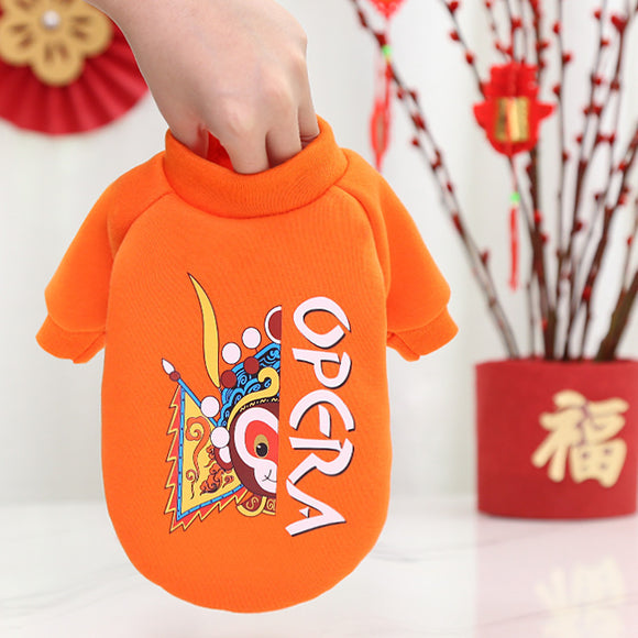 Ropa para Mascotas con Maquillaje de Ópera Pekinesa - Año Nuevo